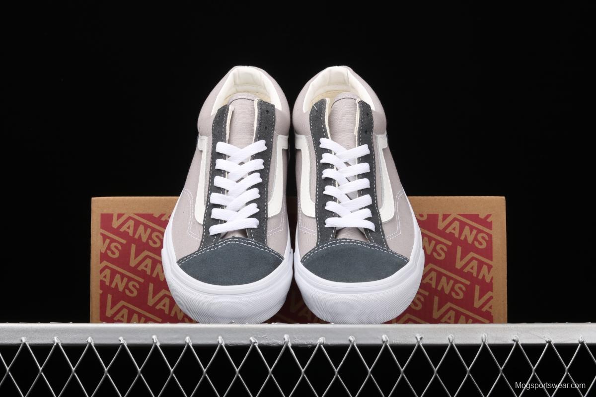 Vans Style 36 PEACEMINUSONE khaki blue and white stripe small head and low edge impact color canvas shoes VN0A4BVEN8K