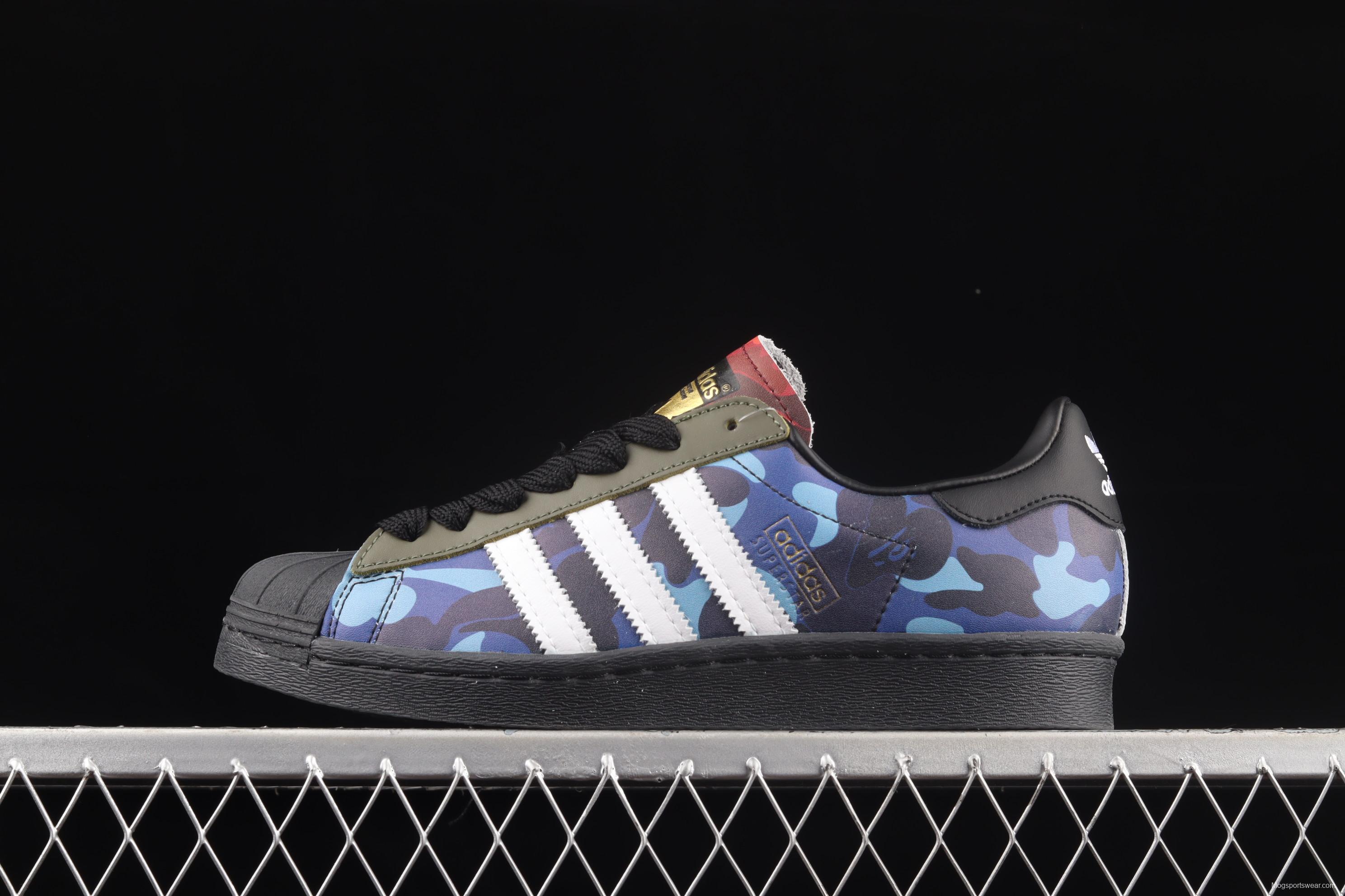 BAPE x Adidas Superstar 80s GZ8982 Darth ape-man co-named shell full head casual board shoes