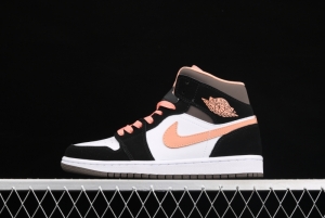 Air Jordan 1 Mid black pink peach goddess festival basketball shoes DH0210-100