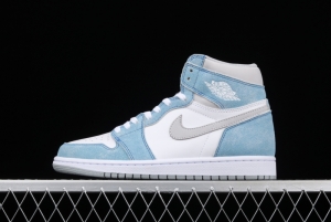 Air Jordan 1 Hyper Royal washed North Carolina high top basketball shoes 555088-402