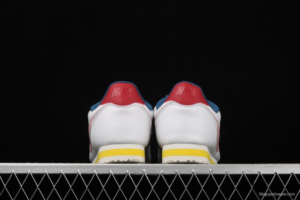 NIKE Classic Cortez Leather Forrest Gump fresh white powder matching leather running shoes 807471-114