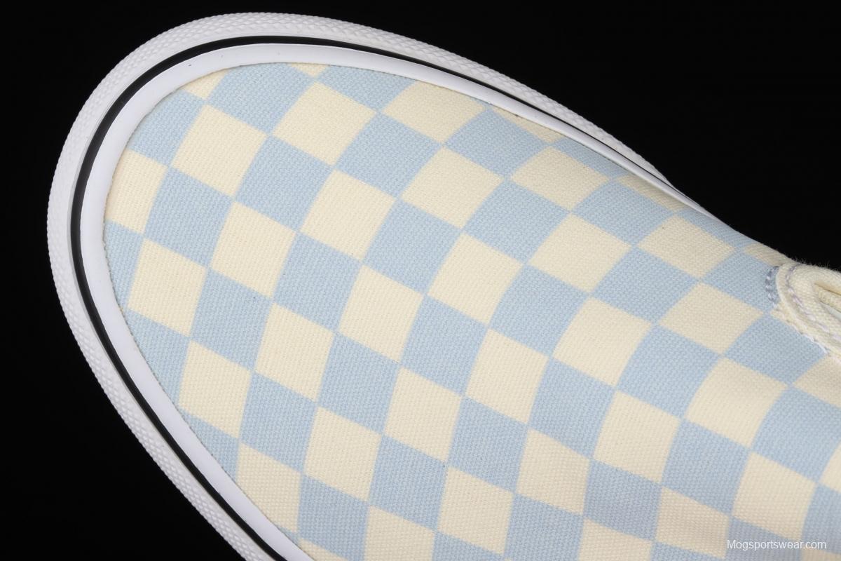 Vans Checkerboard Classic Slip-on White and Blue Chess Lattice low-top Leisure Board shoes VN000EYEBWW