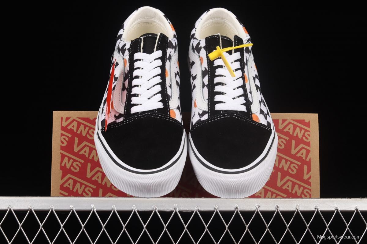 Vans Old Skool black and white checkerboard checkered daisy low upper board shoes sports shoes VN0A5KRFB0B