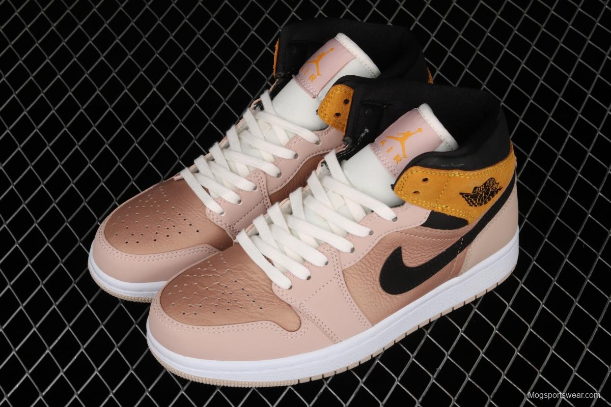 Air Jordan 1 Mid milk tea orange Zhongbang basketball shoes DD2224-200