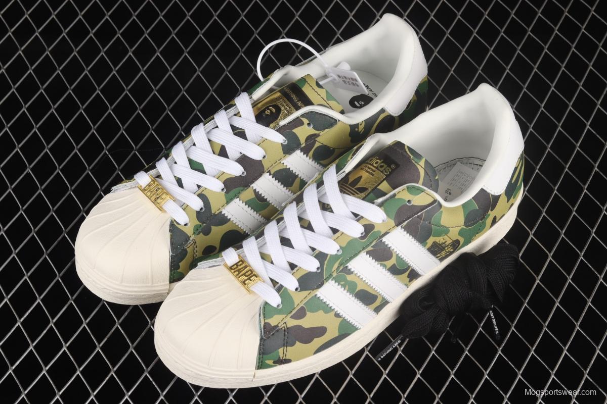 BAPE x Adidas Superstar 80s GZ8981 Darth ape-man co-named shell full head casual board shoes