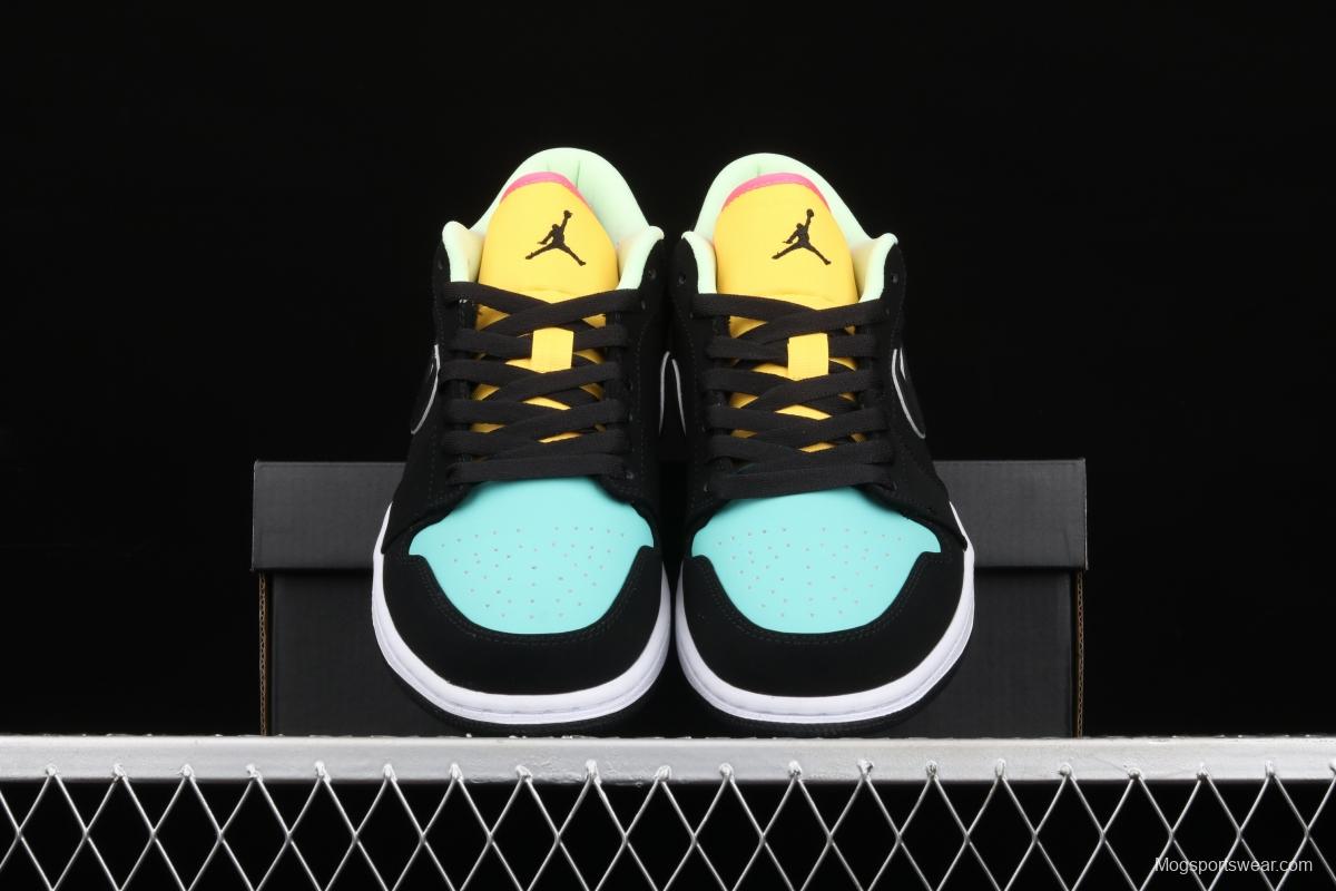 Air Jordan 1 Low Black Blue Yellow Tiffany CK3022-013