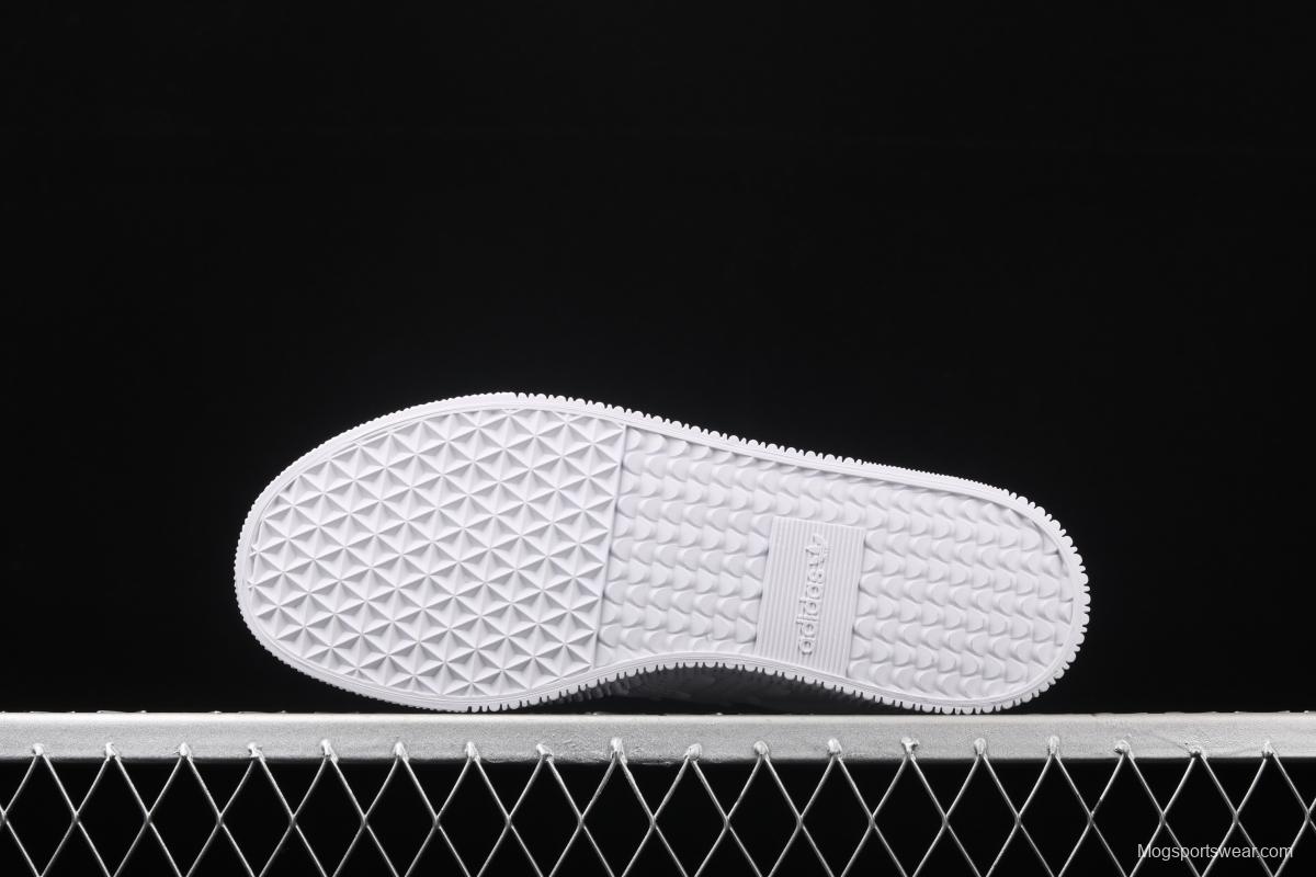 Adidas Sambarose W FV7420 clover retro head layer all white lace thick soles raised board shoes