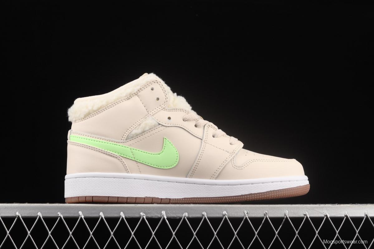 Air Jordan 1 Mid Pearl Milk Tea Zhongbang Basketball shoes DO2207-264