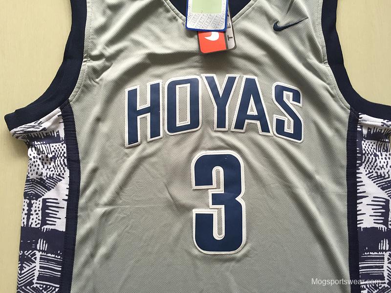 Allen Iverson 3 Hoyas College Gray Basketball Jersey