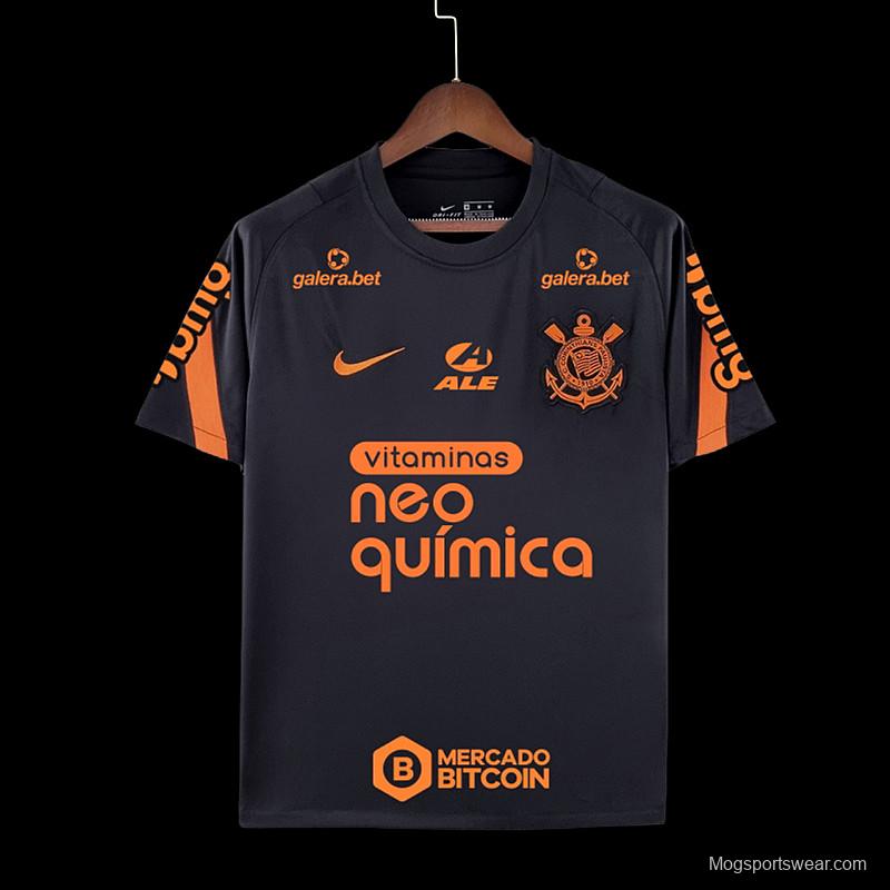 22/23 All Sponsors Corinthians Training Black Soccer Jersey