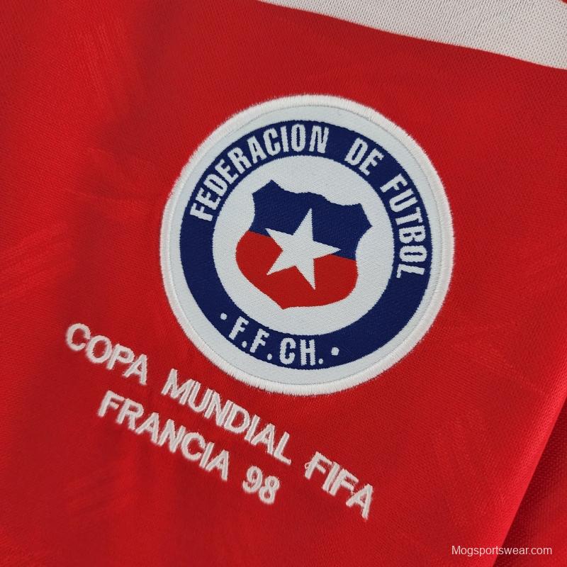 Retro Long Sleeve 1998 Chile Home Soccer Jersey