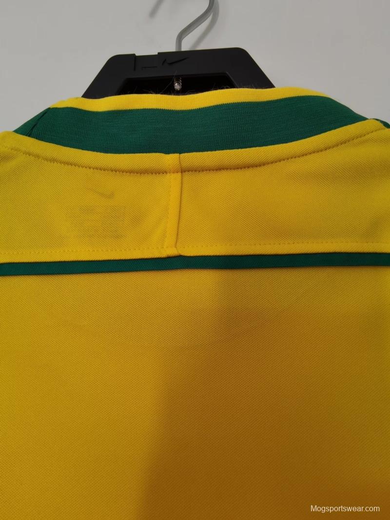 Retro 1998 Brazil Home Soccer Jersey