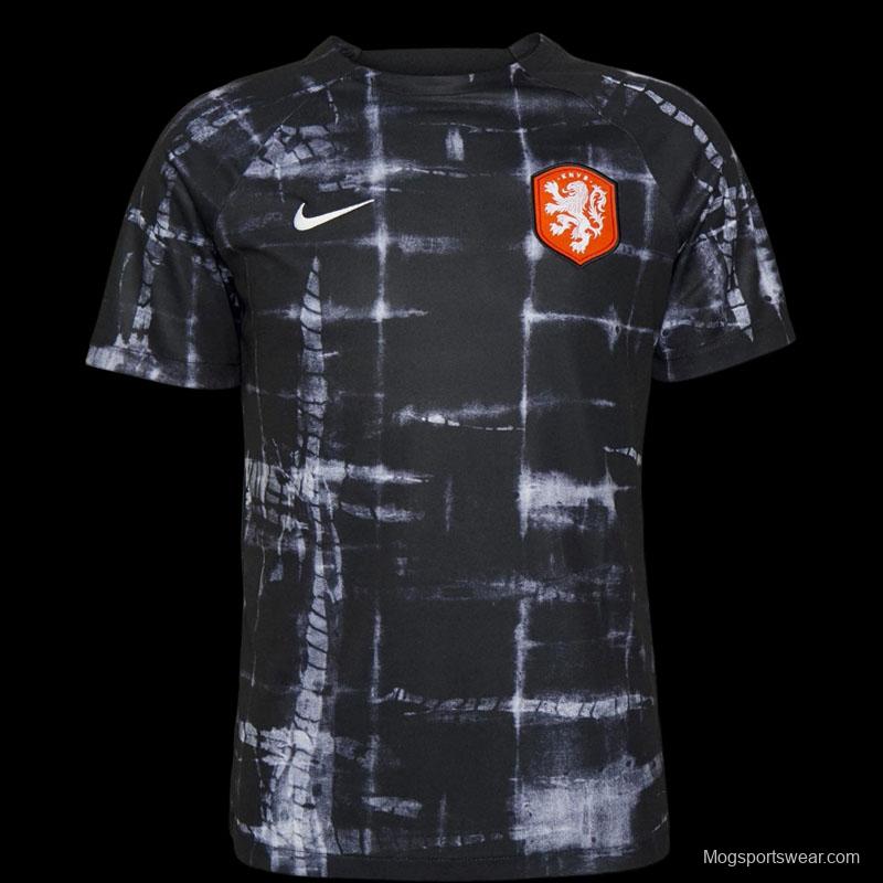 2022 Netherlands Black Pre-Match Jersey