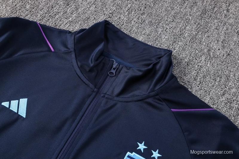 3 Stars 2022 Argentina Navy Full Zipper Tracksuit