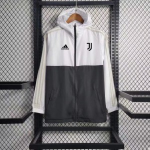 23/24 Juventus White Black Windbreaker