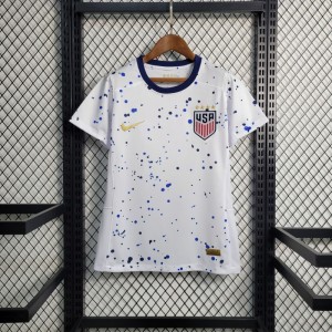 23-24 Women Wear USA Home White Soccer Jersey