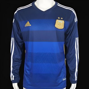 Retro 2014 Argentina Home Long Sleeve Soccer Jersey