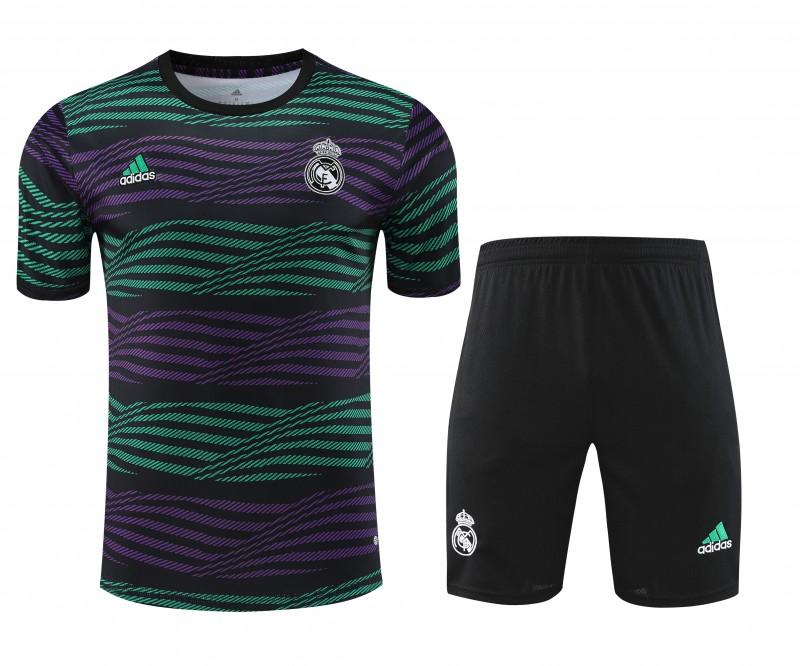 23-24 Real Madrid Stripe Pattern Short Sleeve+Shorts