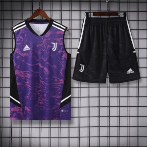 23-24 Juventus Purple Vest Jersey+Shorts