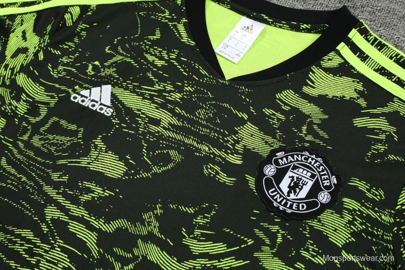 23 24 Manchester United Green Black Short Sleeve+Shorts