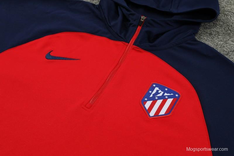 23/24 Atletico Madrid Red/Navy Half Zipper Jacket+ Pants