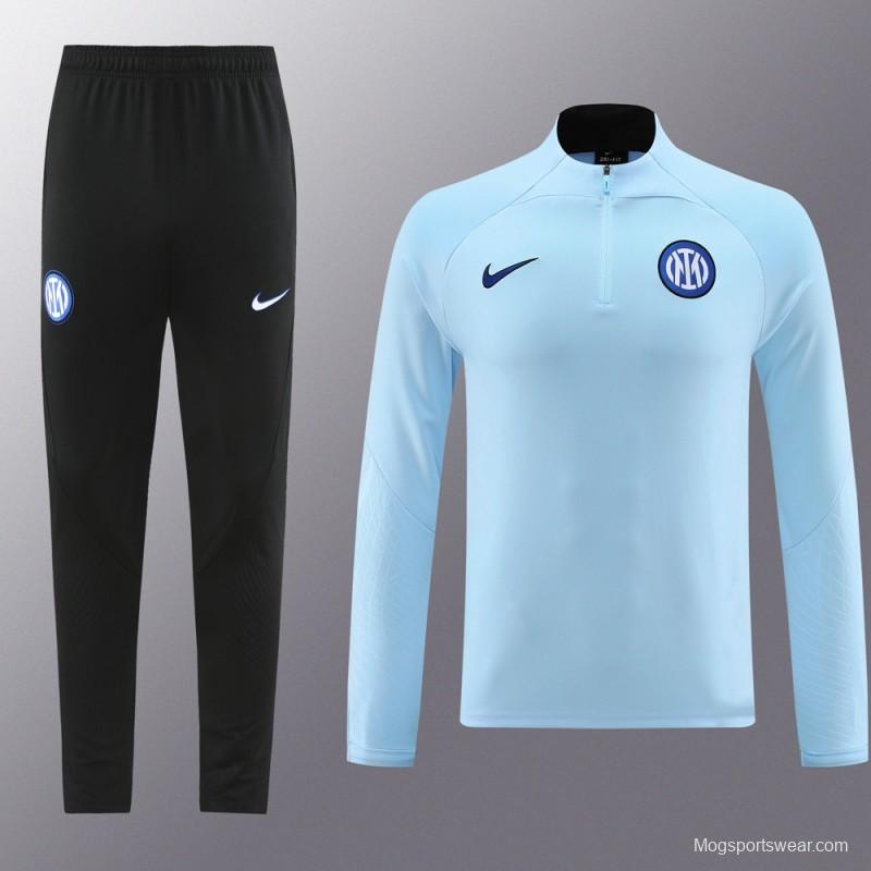 23/24 Inter Milan Light Blue Half Zipper Jacket+Pants