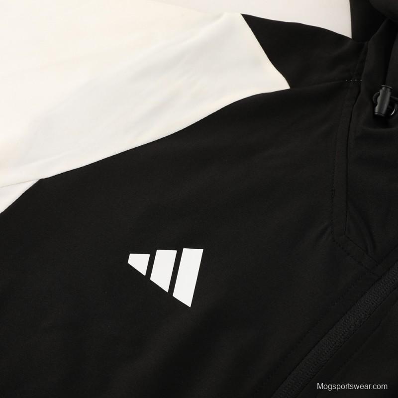 23/24 Adidas Black/White Full Zipper Jacket+Pants