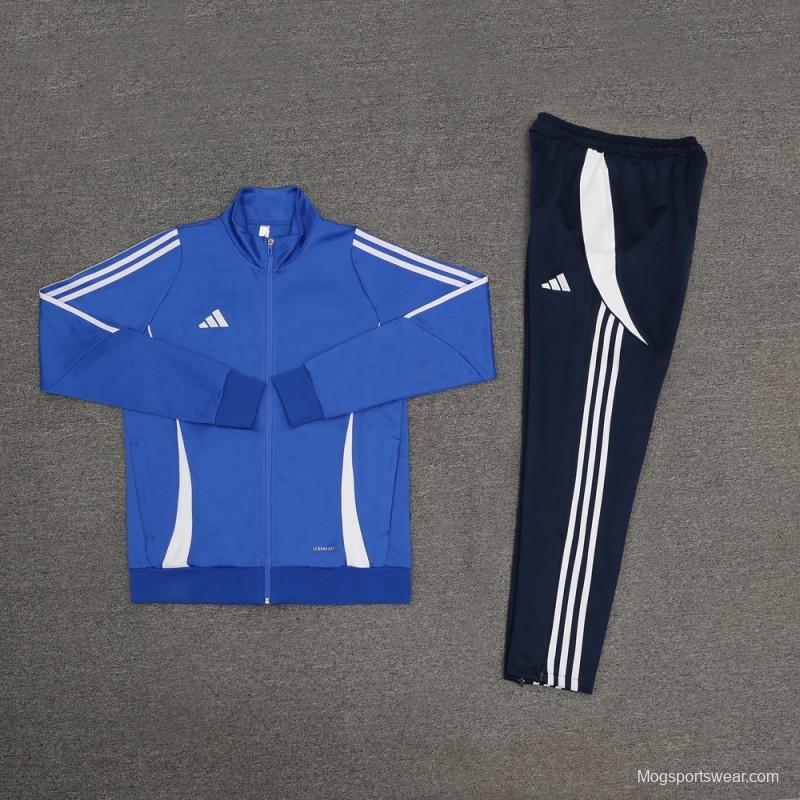 2024 Adidas Blue Half Zipper Jacket+Pants