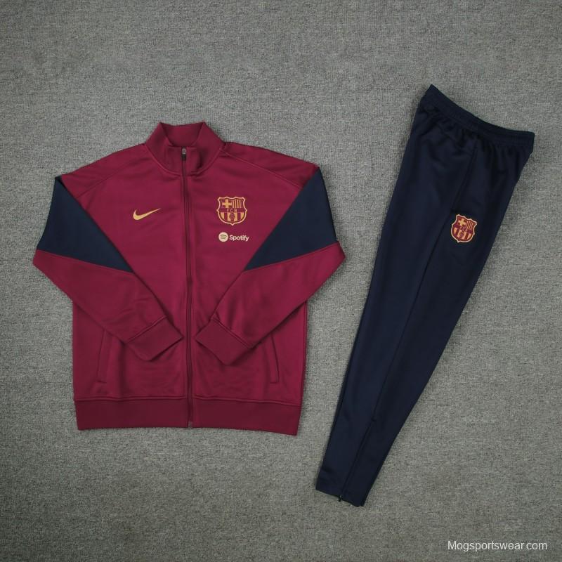 24/25 Barcelona Wine Full Zipper Jacket +Long Pants