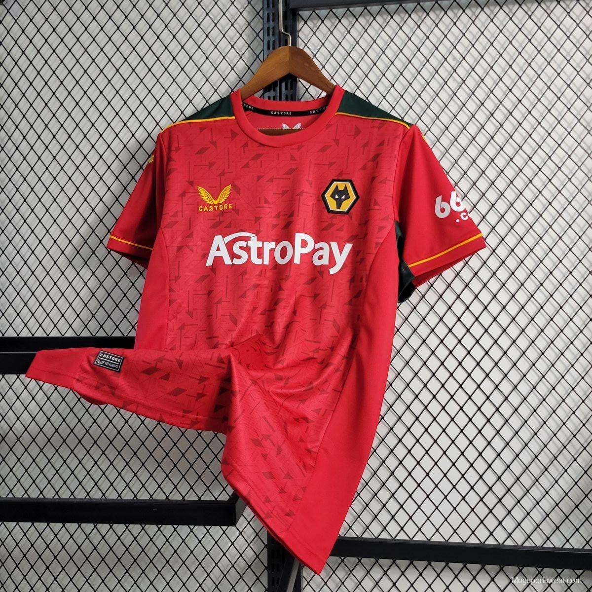 23/24 Wolverhampton Wanderers Away Red Jersey