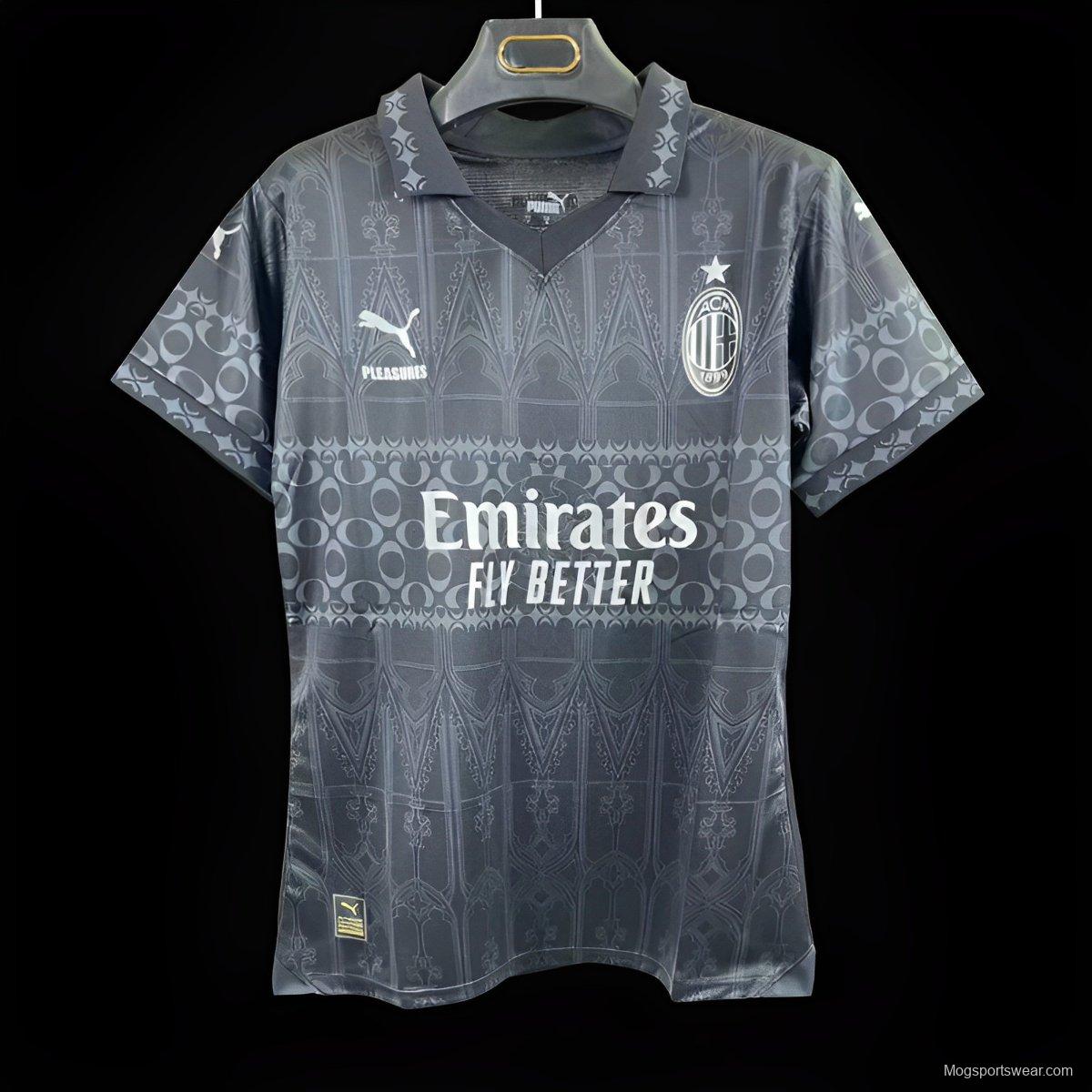 23/24 Women AC Milan x PLEASURES Forth Black Jersey